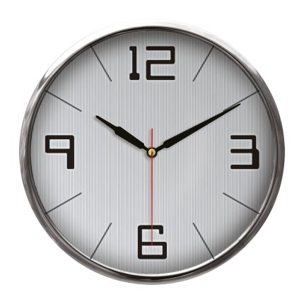 THOR707 GÜMÜŞ METAL ÇERÇEVE DUVAR SAATİ (320MM)